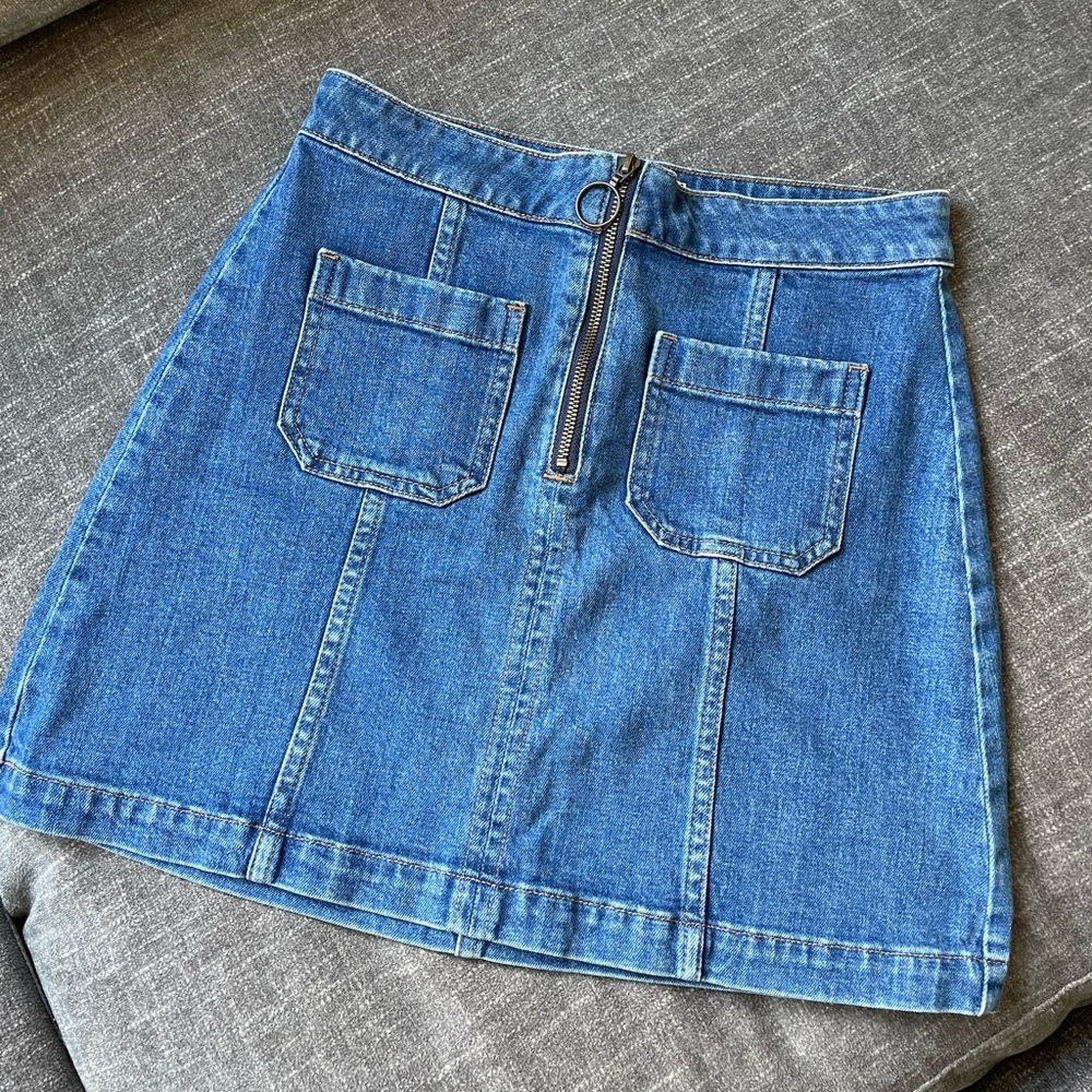 Madewell A-line Front-zip Denim Skirt